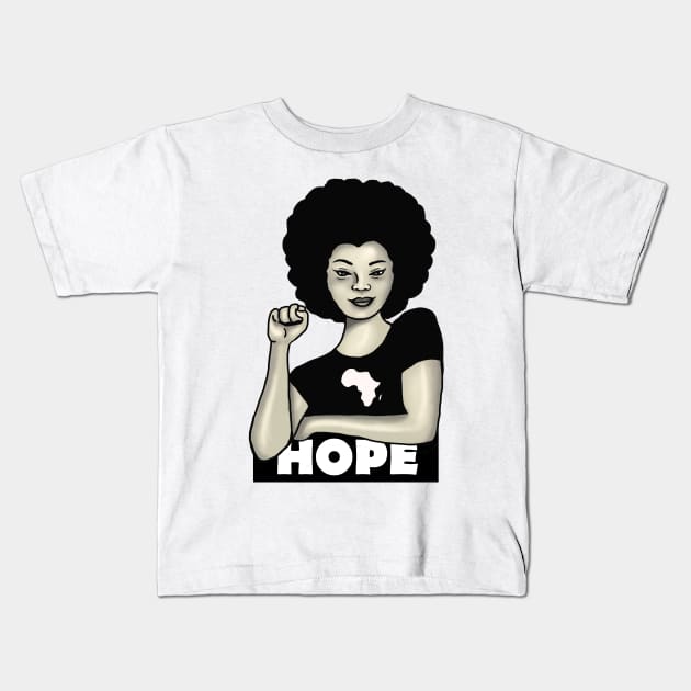 Hope Afro Black History Kids T-Shirt by johnnie2749